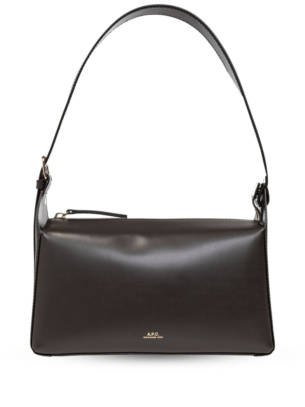 A.P.C. logo-print leather shoulder bag - Black von A.P.C.