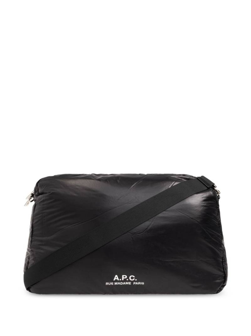 A.P.C. logo-print padded shoulder bag - Black von A.P.C.