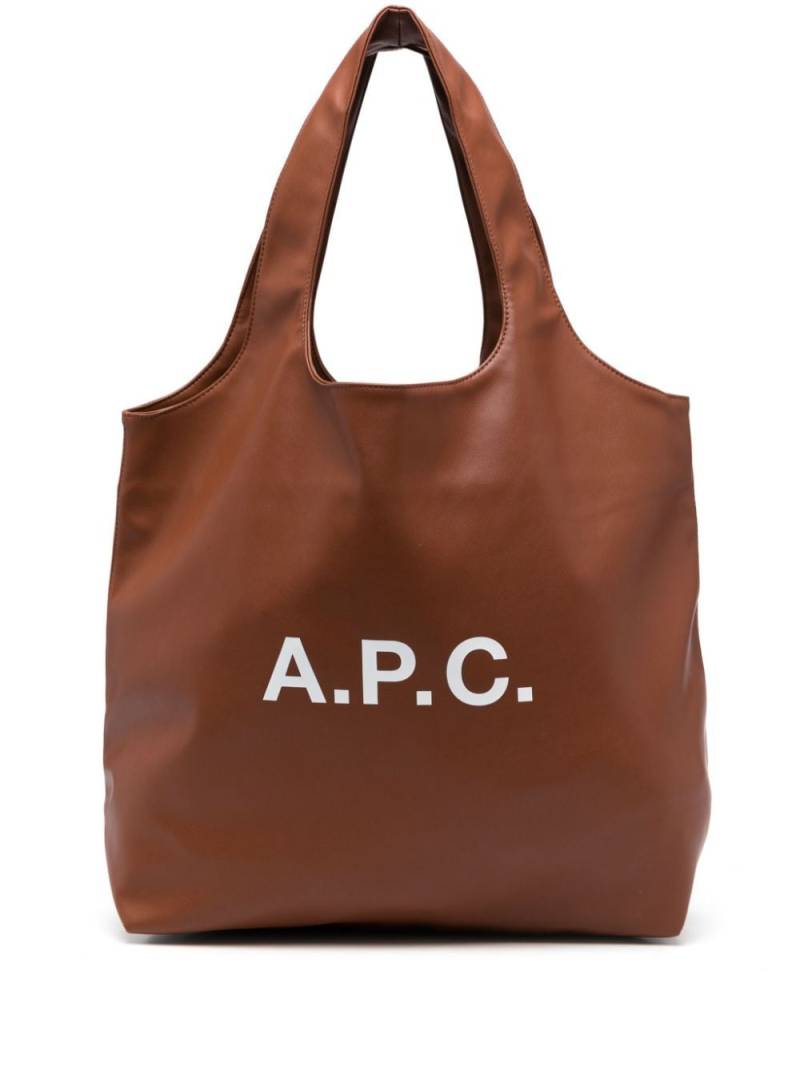 A.P.C. logo-print tote bag - Brown von A.P.C.