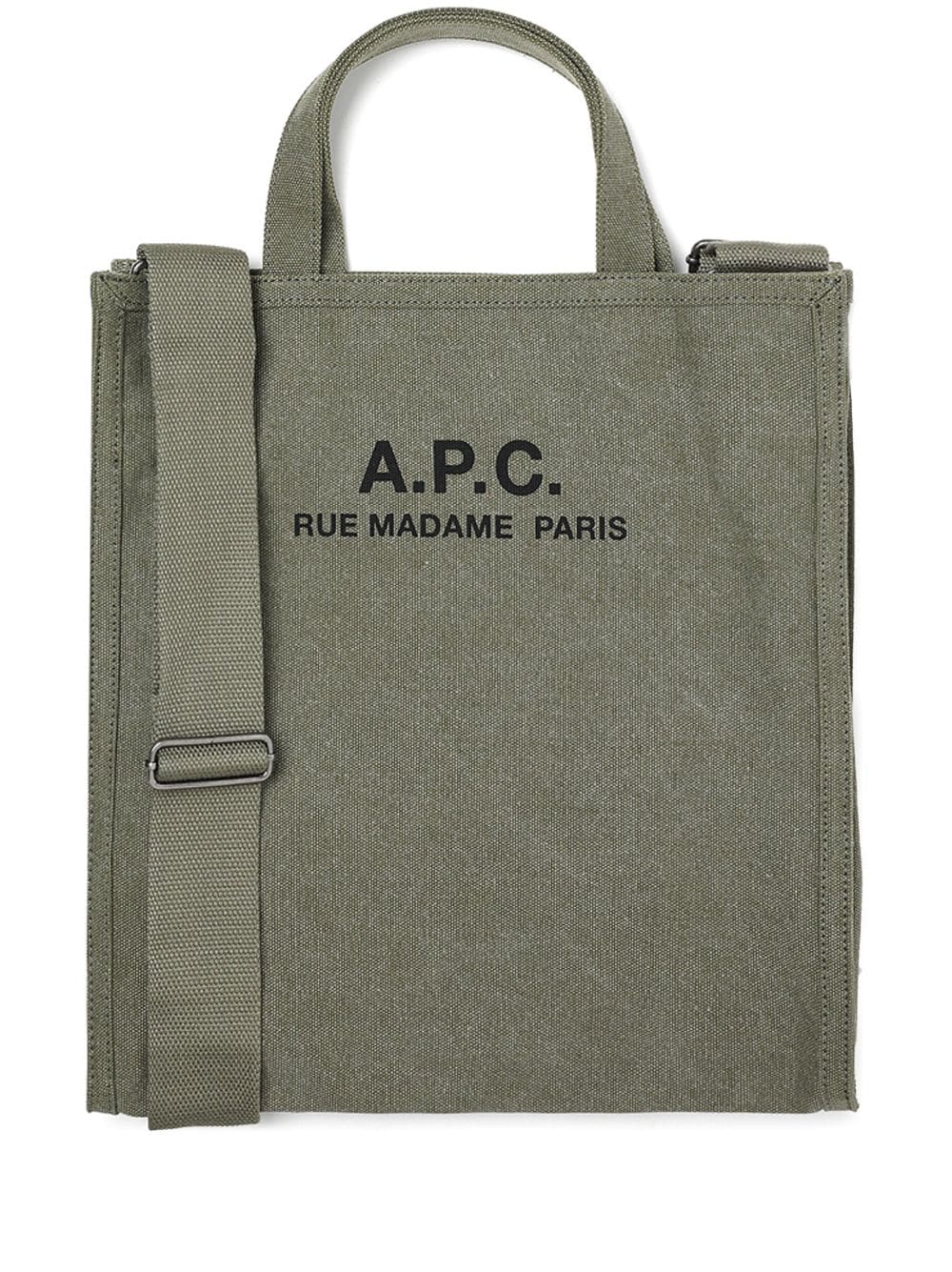 A.P.C. logo-print tote bag - Green von A.P.C.
