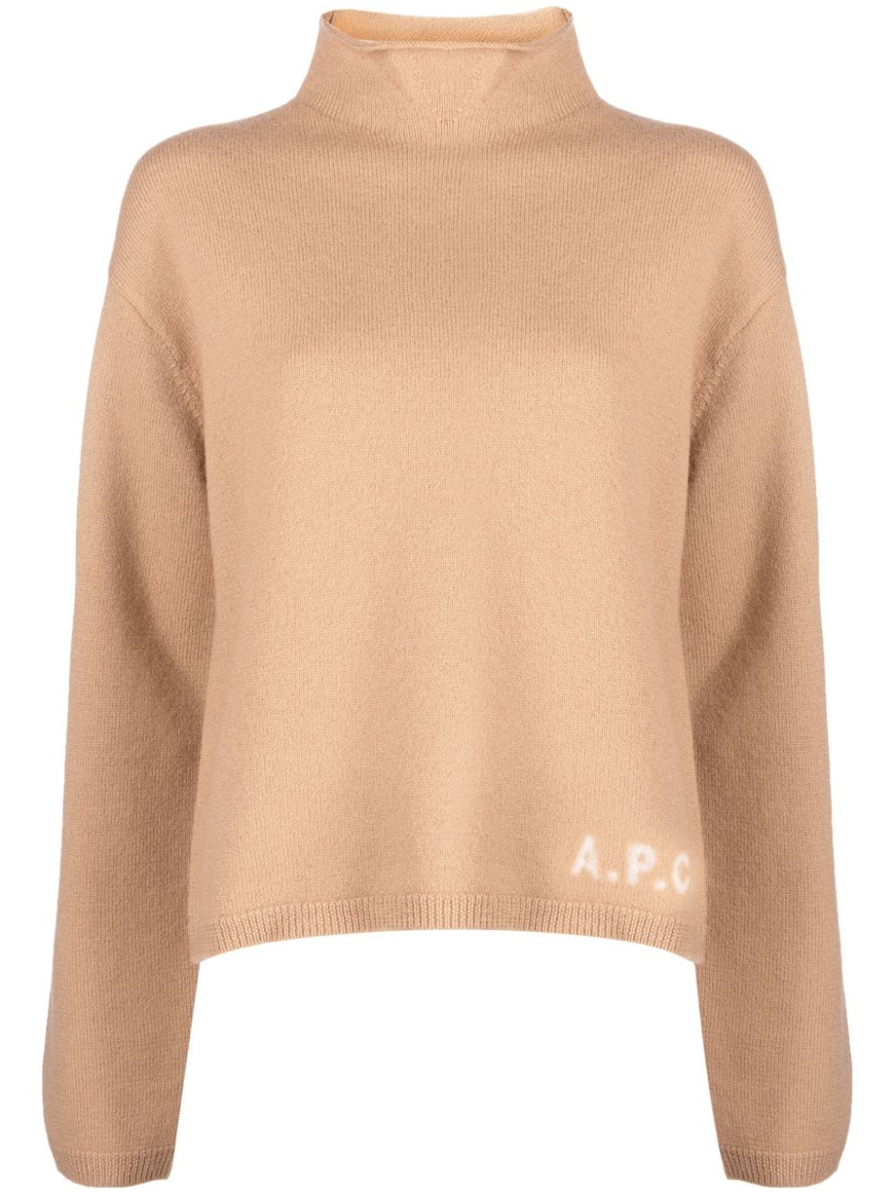 A.P.C. logo-print virgin-wool jumper - Neutrals von A.P.C.