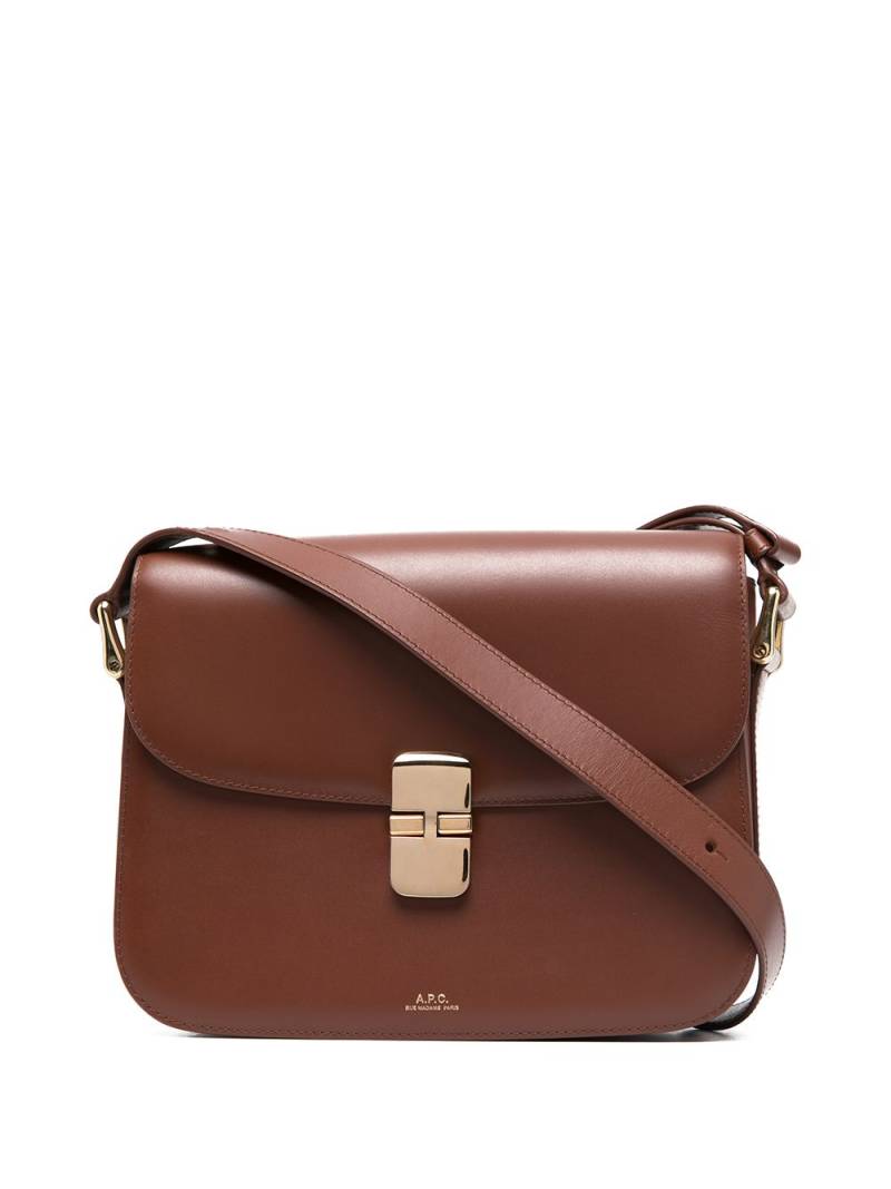 A.P.C. logo-stamp shoulder bag - Brown von A.P.C.