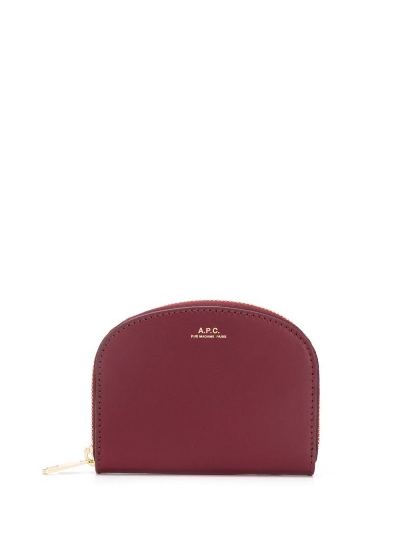 A.P.C. logo zipped wallet - Red von A.P.C.