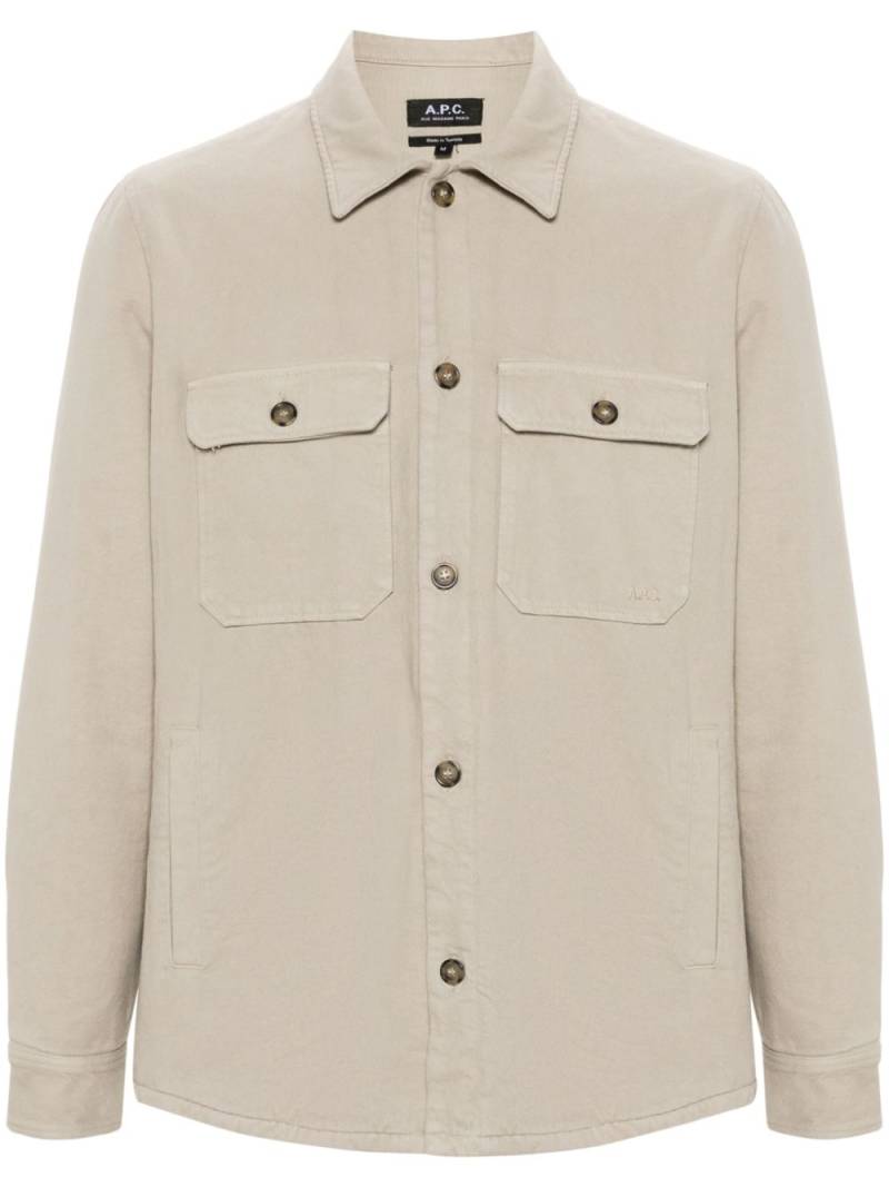 A.P.C. Alessio padded shirt jacket - Neutrals von A.P.C.