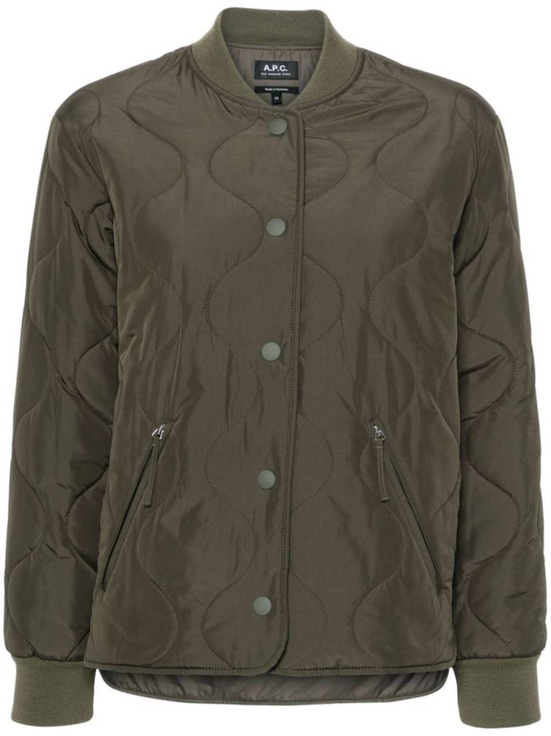 A.P.C. padded quilted bomber jacket - Green von A.P.C.