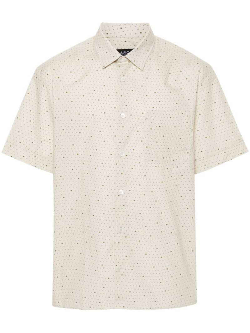 A.P.C. polka dot-print cotton shirt - Neutrals von A.P.C.