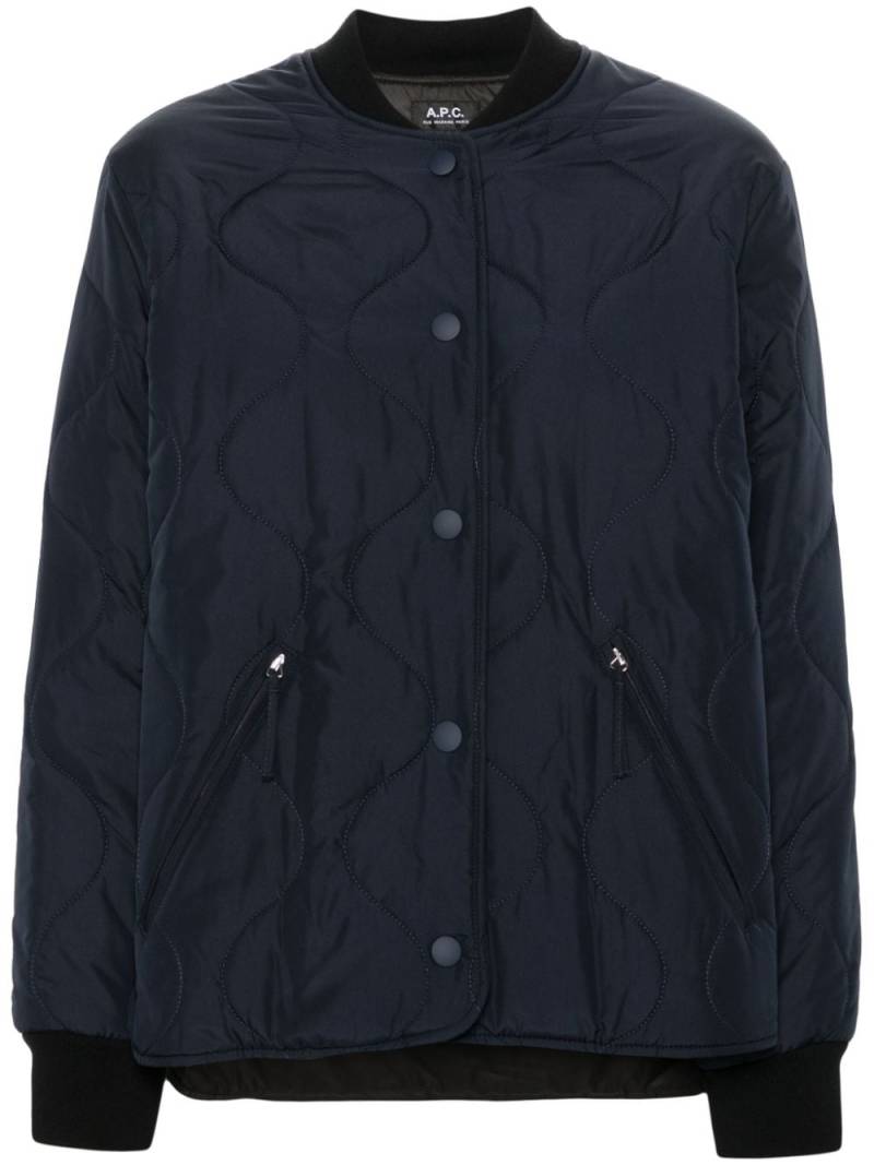 A.P.C. quilted padded bomber jacket - Blue von A.P.C.