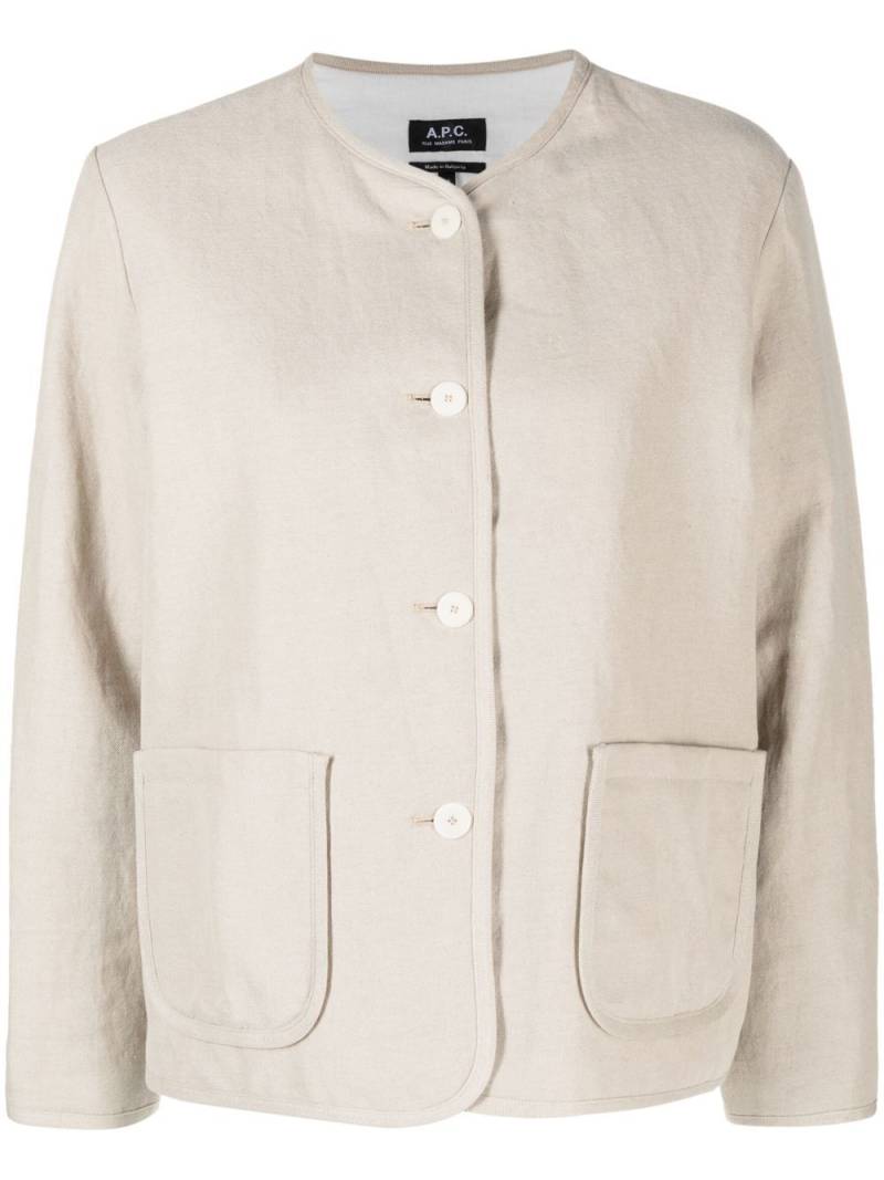 A.P.C. single-breasted lightweight jacket - Neutrals von A.P.C.