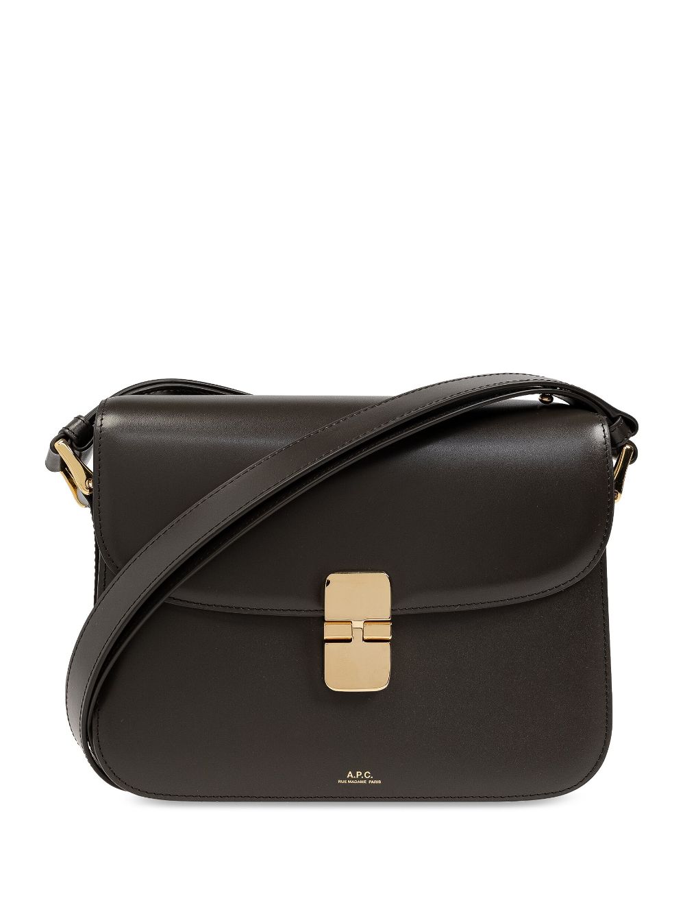 A.P.C. small Grace polished leather bag - Brown von A.P.C.