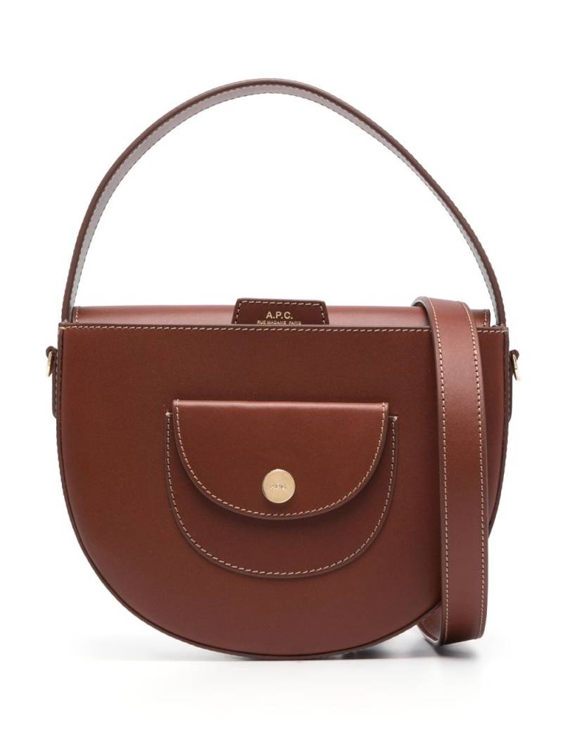 A.P.C. small Le Pocket leather tote bag - Brown von A.P.C.