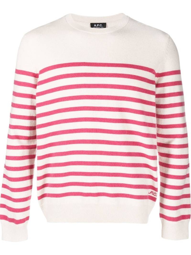 A.P.C. stripe knitted jumper - Neutrals von A.P.C.