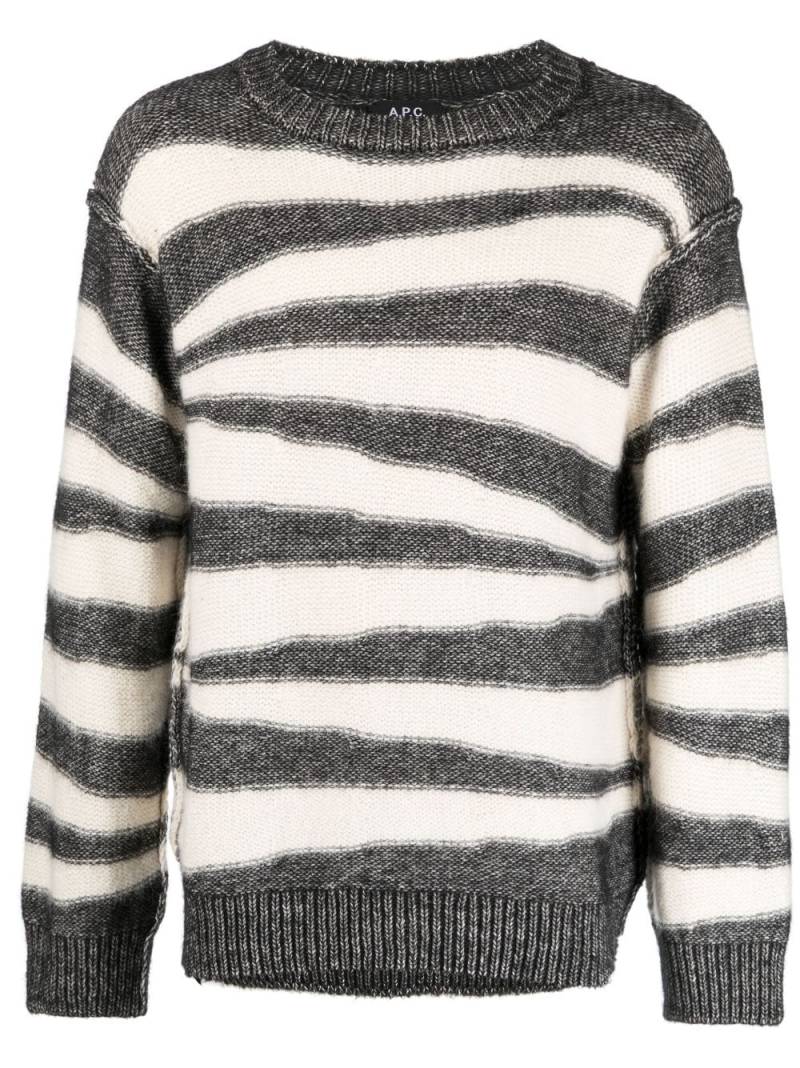 A.P.C. striped cotton-blend jumper - Grey von A.P.C.