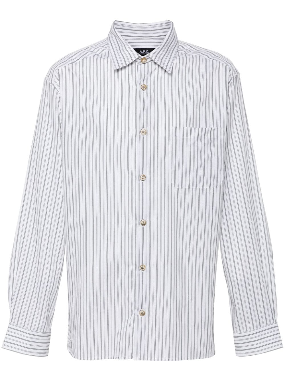 A.P.C. striped cotton-blend shirt - White von A.P.C.