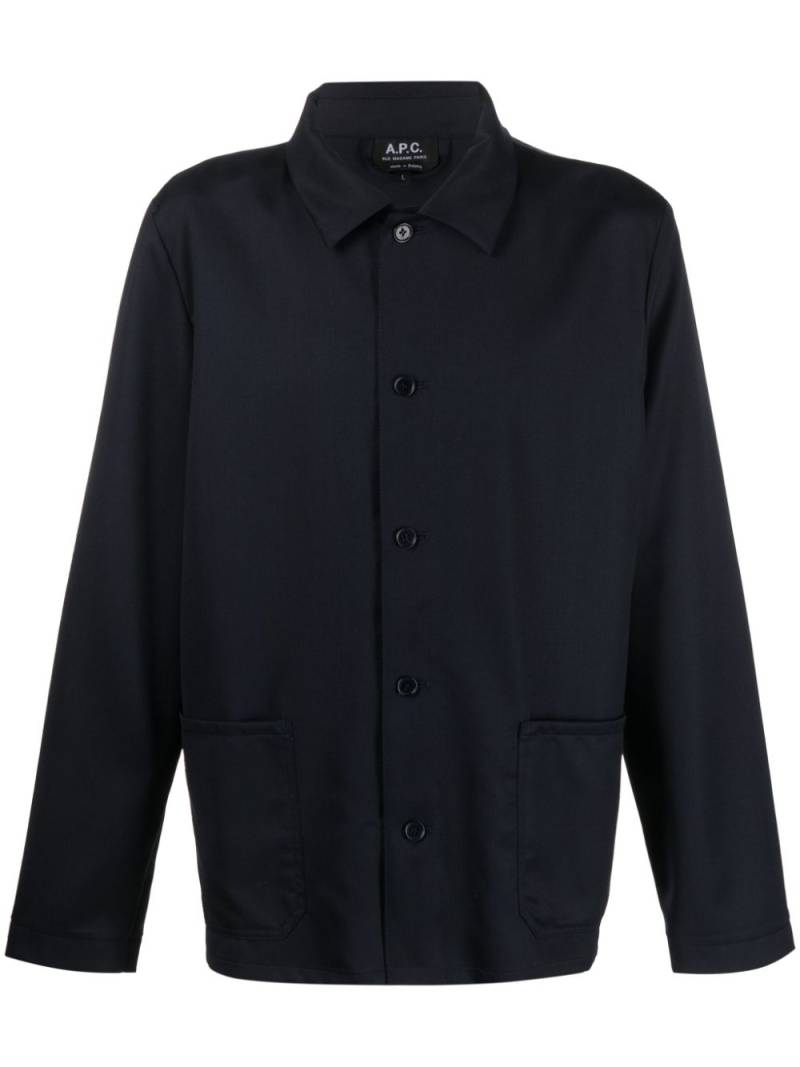 A.P.C. wool shirt jacket - Blue von A.P.C.