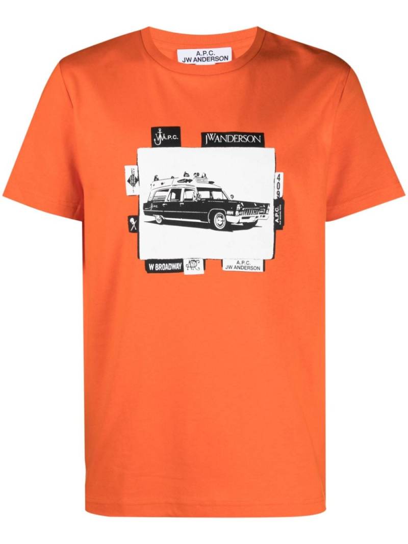 A.P.C. x JW Anderson Jo cotton T-shirt - Orange von A.P.C.