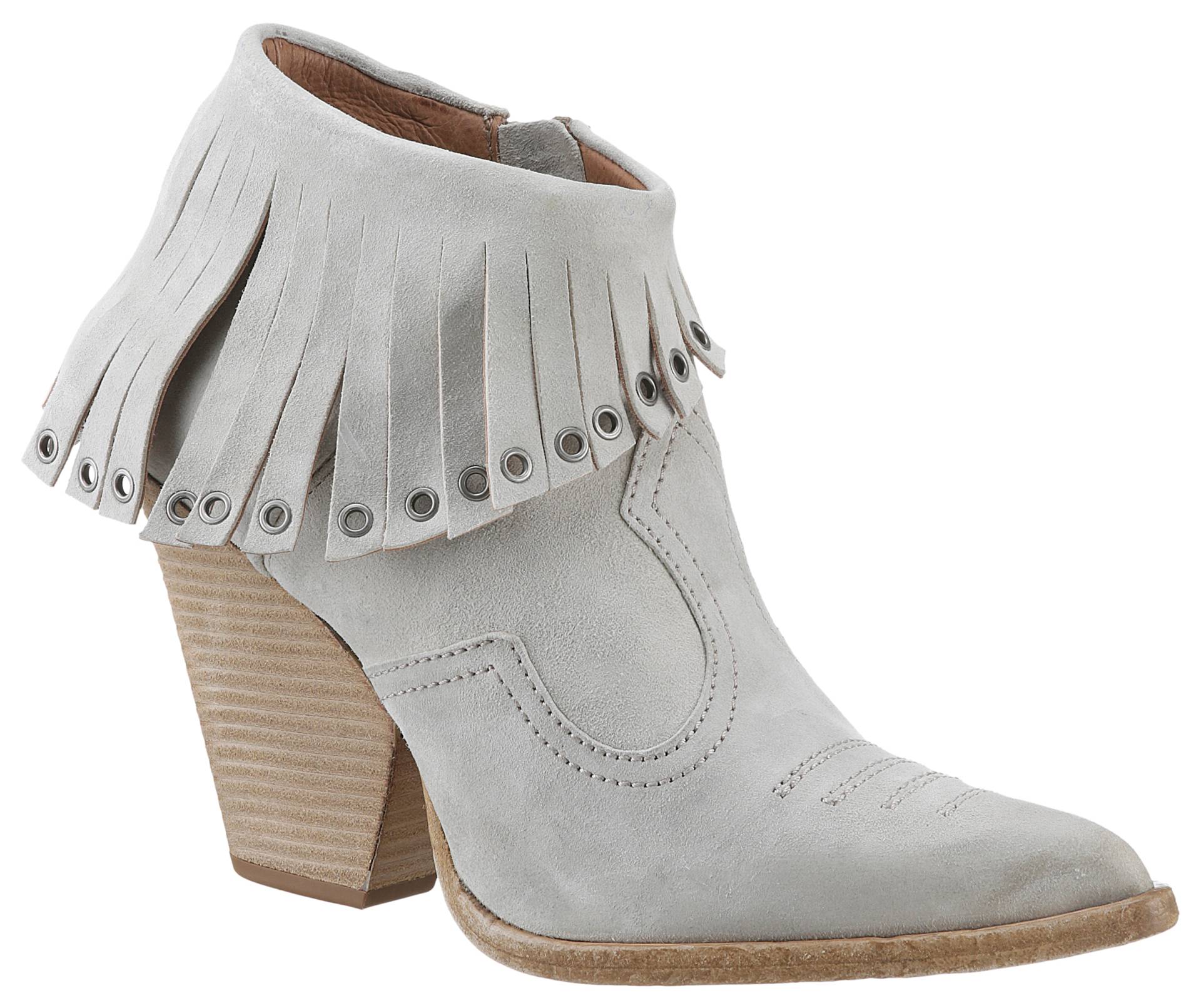 A.S.98 High-Heel-Stiefelette »Belive«, Abendmode, High-Heel-Stiefelette, Ankleboots mit Fransen und Nieten von A.S.98