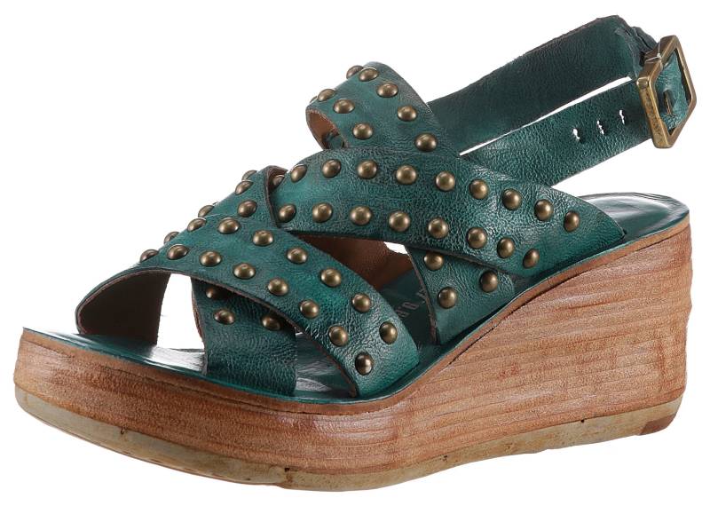 A.S.98 Keilsandalette »EMERALD«, Sommerschuh, Sandale, Keilabsatz, mit glänzenden Nieten besetzt von A.S.98