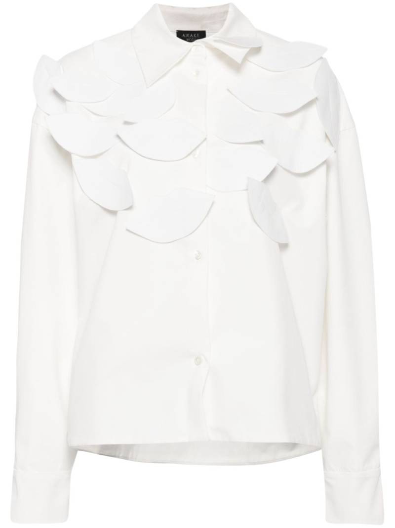 A.W.A.K.E. Mode Lip-appliqué cotton shirt - White von A.W.A.K.E. Mode