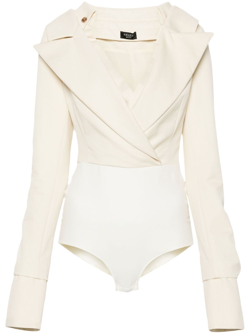 A.W.A.K.E. Mode décolleté low-cut bodysuit - White von A.W.A.K.E. Mode