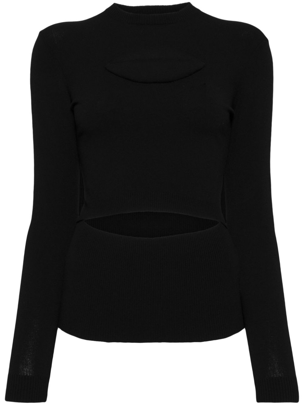 A.W.A.K.E. Mode lip-appliqué knitted top - Black von A.W.A.K.E. Mode