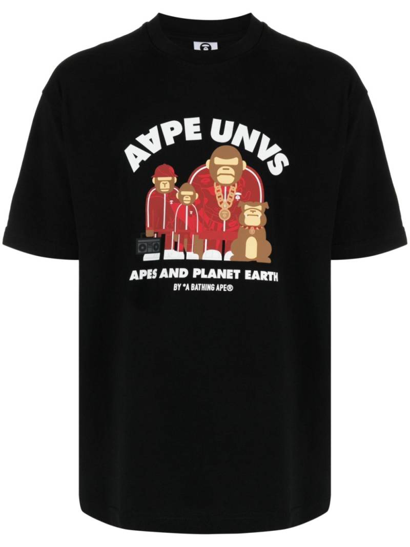 AAPE BY *A BATHING APE® AAPE Unus-print cotton T-shirt - Black von AAPE BY *A BATHING APE®