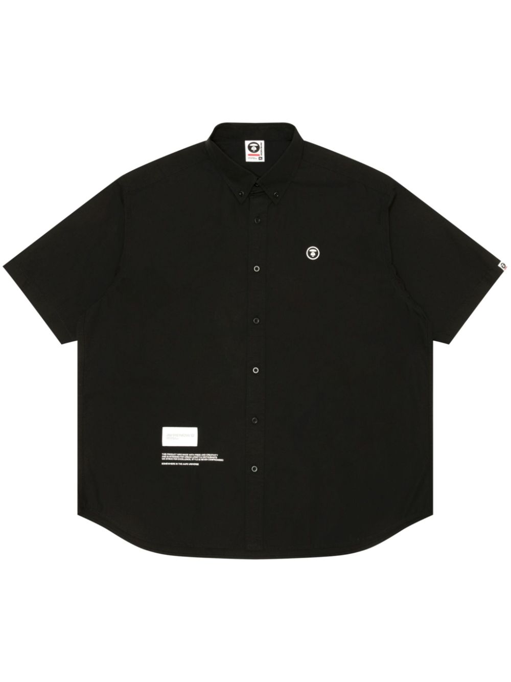 AAPE BY *A BATHING APE® Ape-patch short sleeve cotton shirt - Black von AAPE BY *A BATHING APE®