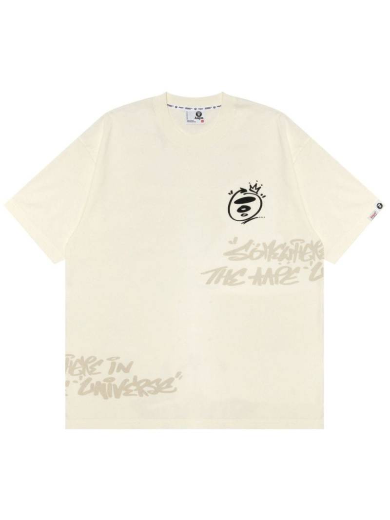 AAPE BY *A BATHING APE® Graffiti BAPE cotton T-shirt - Neutrals von AAPE BY *A BATHING APE®