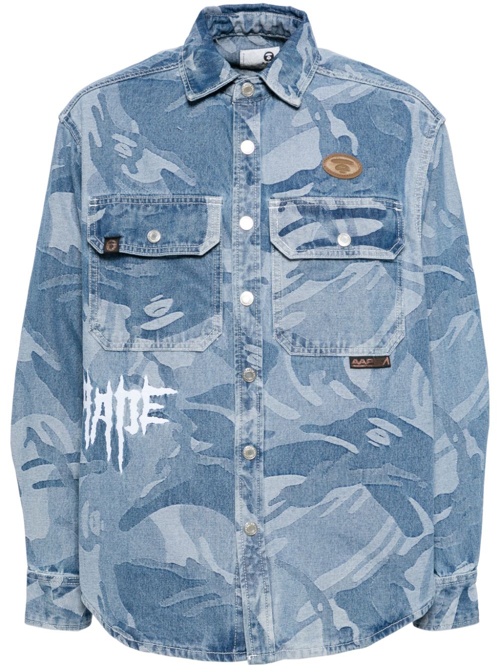 AAPE BY *A BATHING APE® Moonface-logo camouflage-print shirt - Blue von AAPE BY *A BATHING APE®