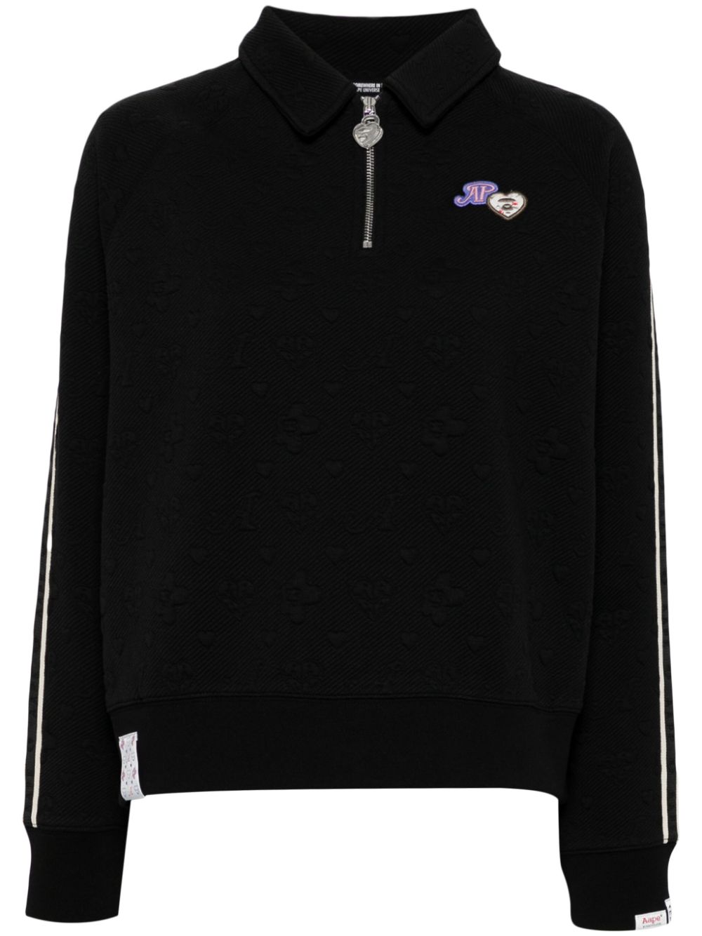 AAPE BY *A BATHING APE® Moonface logo half-zip sweatshirt - Black von AAPE BY *A BATHING APE®