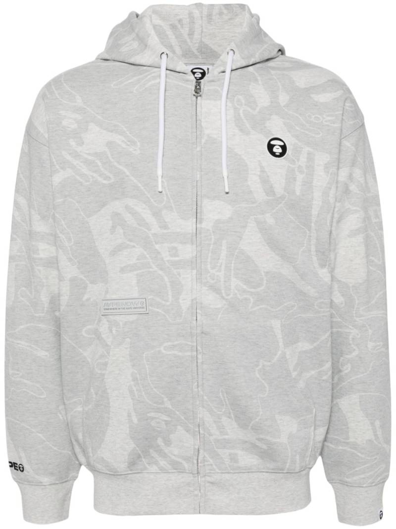 AAPE BY *A BATHING APE® Moonface logo hooded jacket - Grey von AAPE BY *A BATHING APE®