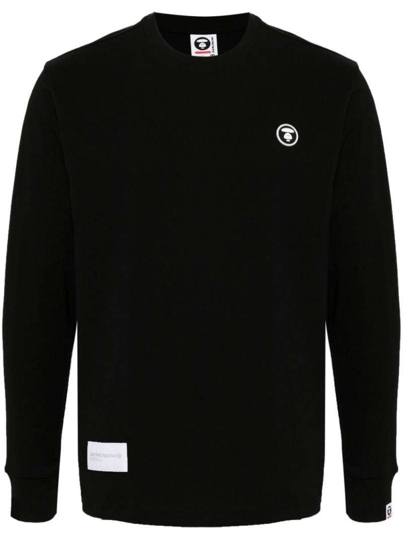 AAPE BY *A BATHING APE® Moonface logo long sleeve T-shirt - Black von AAPE BY *A BATHING APE®