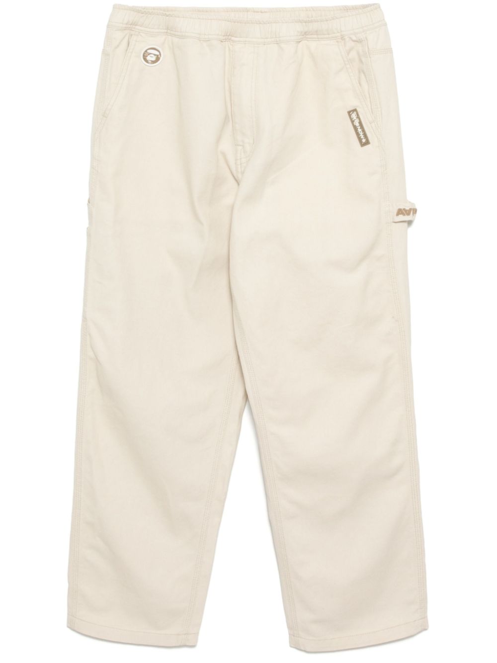 AAPE BY *A BATHING APE® Moonface logo straight-leg trousers - Neutrals von AAPE BY *A BATHING APE®