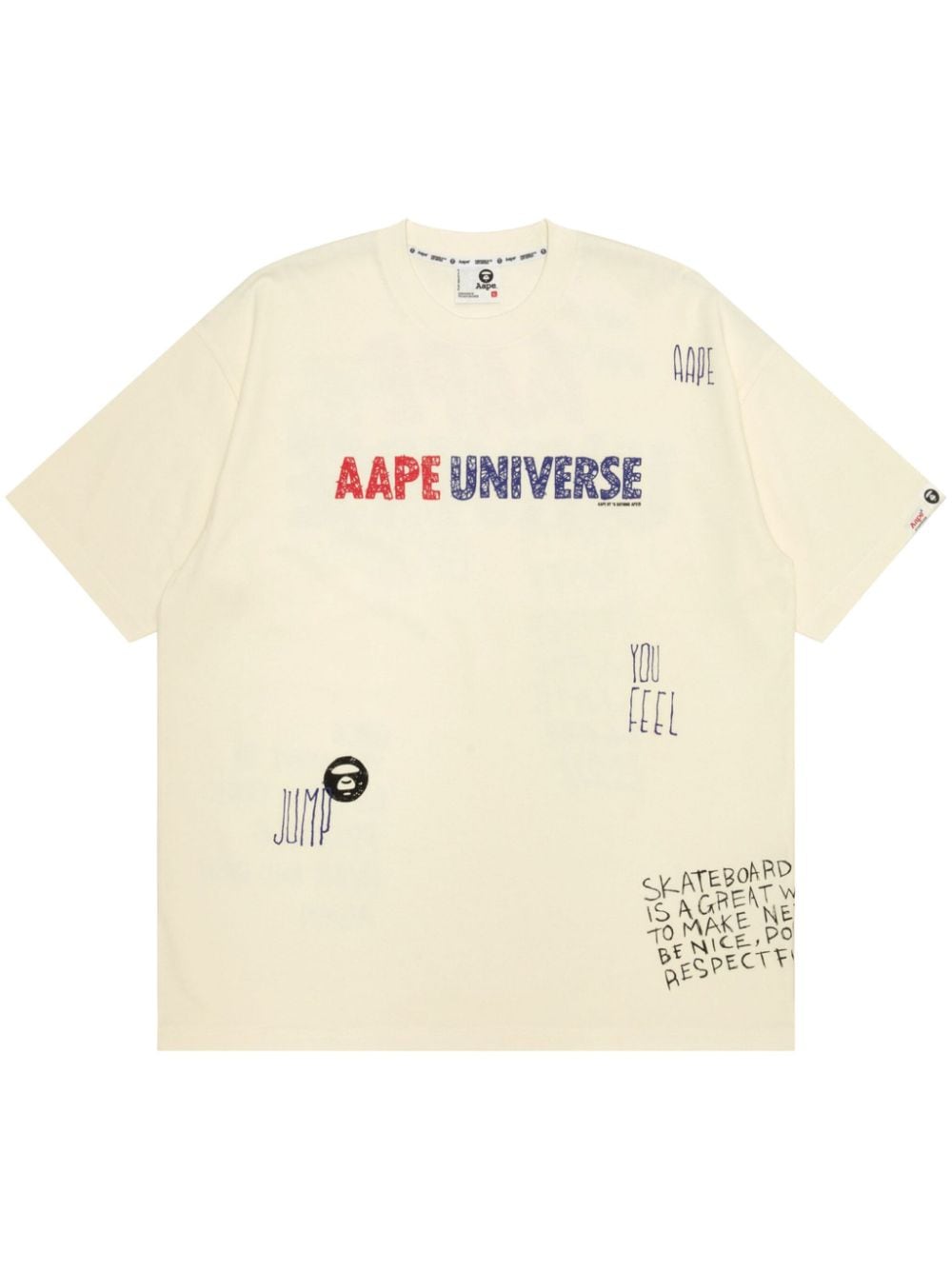 AAPE BY *A BATHING APE® Universe Logo cotton T-shirt - Neutrals von AAPE BY *A BATHING APE®