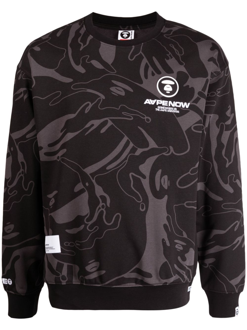 AAPE BY *A BATHING APE® abstract-print crew-neck sweatshirt - Black von AAPE BY *A BATHING APE®