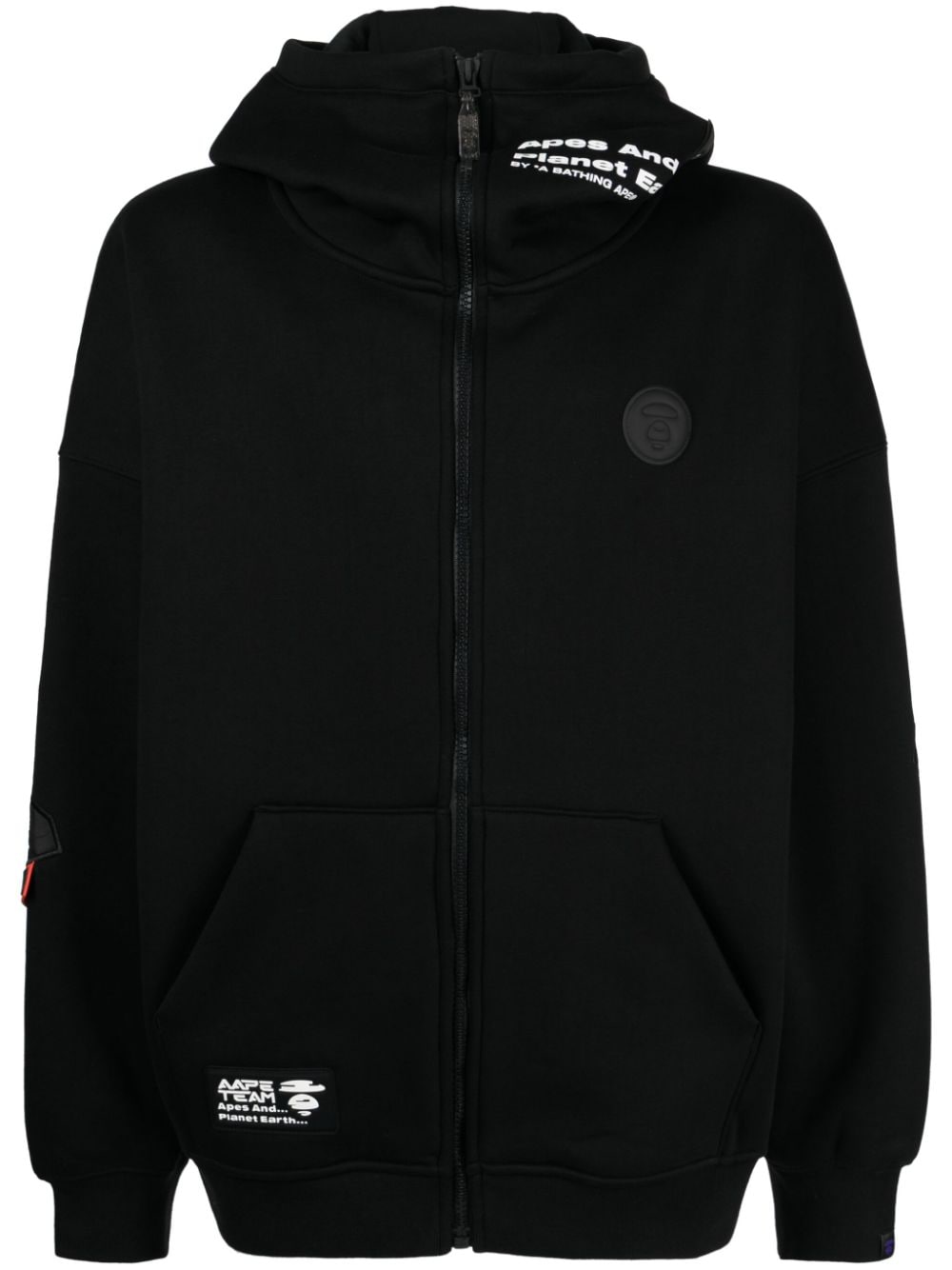 AAPE BY *A BATHING APE® appliqué-detail cotton zip hoodie - Black von AAPE BY *A BATHING APE®