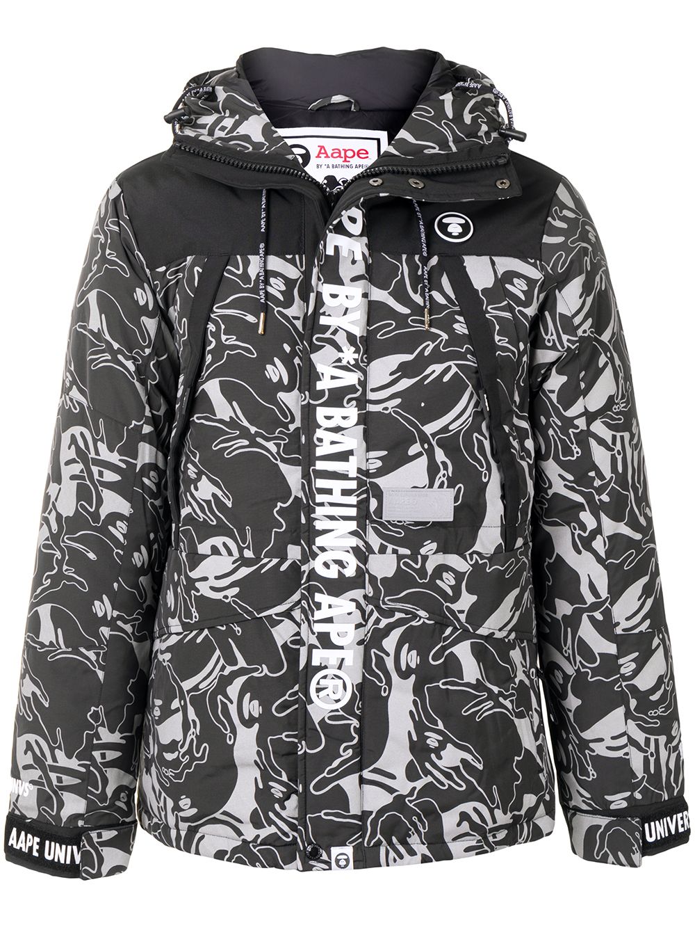 AAPE BY *A BATHING APE® camouflage print hooded padded jacket - Grey von AAPE BY *A BATHING APE®