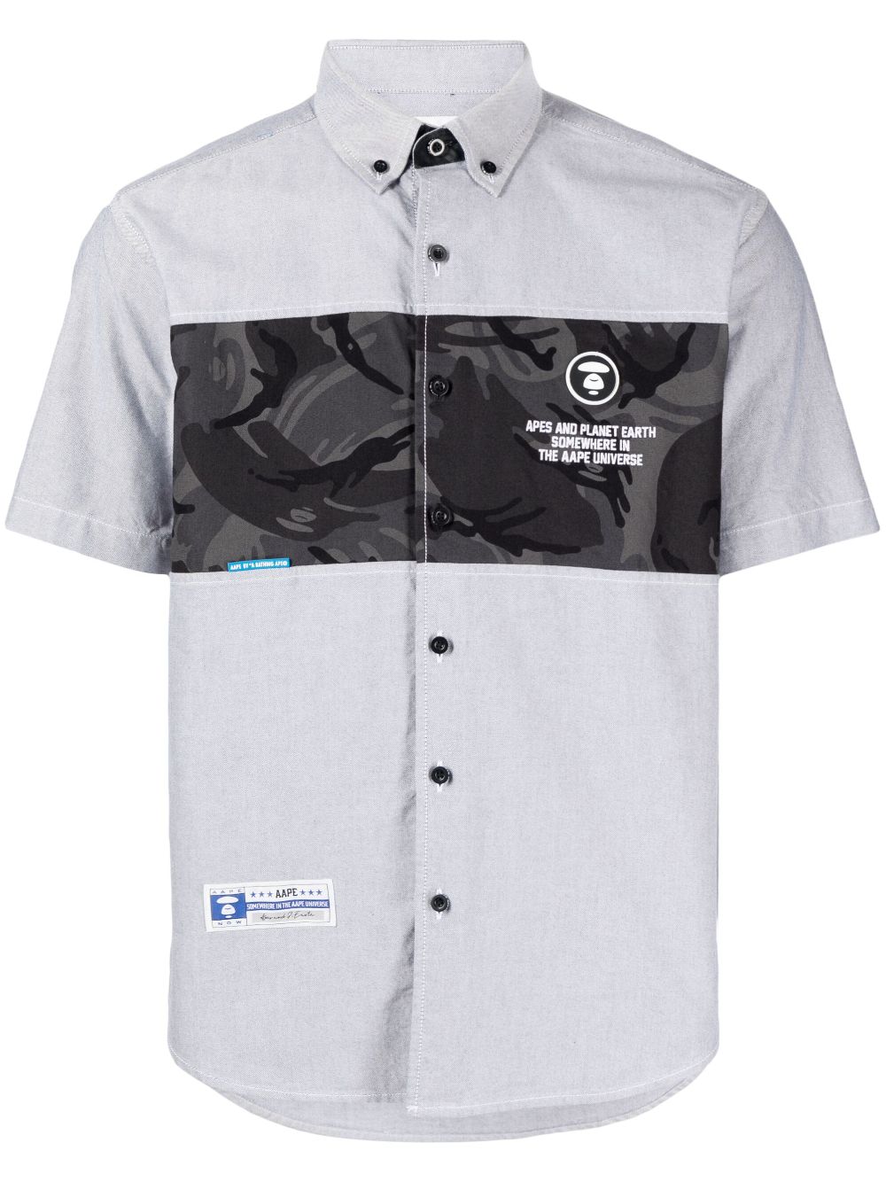 AAPE BY *A BATHING APE® camouflage-print logo-patch shirt - Grey von AAPE BY *A BATHING APE®