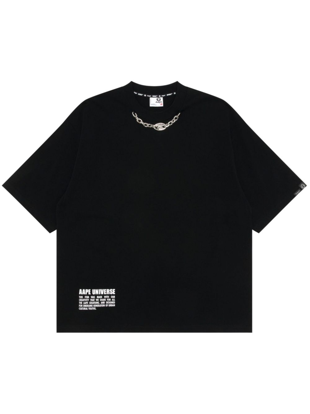 AAPE BY *A BATHING APE® chain-detail cotton T-shirt - Black von AAPE BY *A BATHING APE®