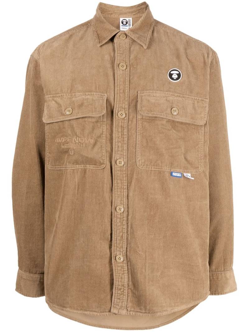 AAPE BY *A BATHING APE® logo-embroidered shirt jacket - Brown von AAPE BY *A BATHING APE®