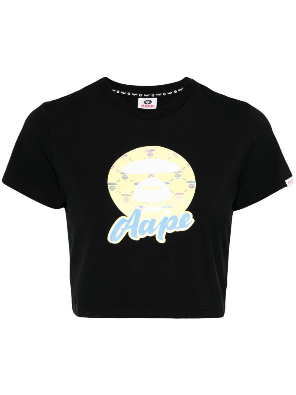 AAPE BY *A BATHING APE® cotton blend cropped logo T-shirt - Black von AAPE BY *A BATHING APE®