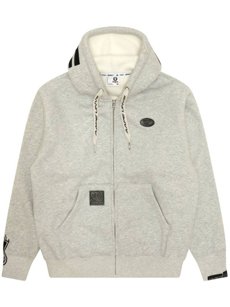 AAPE BY *A BATHING APE® cotton zip-up hoodie - Grey von AAPE BY *A BATHING APE®