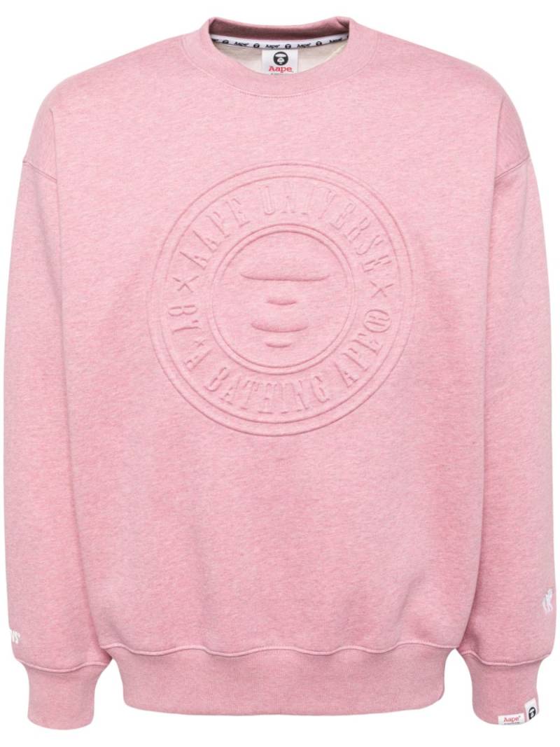 AAPE BY *A BATHING APE® embossed logo-print sweatshirt - Pink von AAPE BY *A BATHING APE®