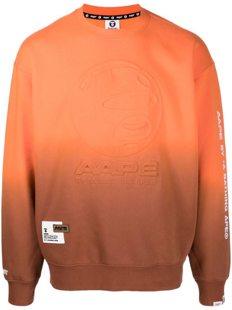 AAPE BY *A BATHING APE® embossed ombré-effect sweatshirt - Orange von AAPE BY *A BATHING APE®