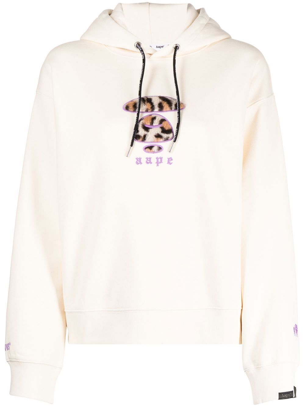 AAPE BY *A BATHING APE® embroidered-logo detail hoodie - Neutrals von AAPE BY *A BATHING APE®