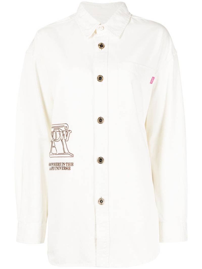 AAPE BY *A BATHING APE® embroidered-logo oversized shirt - White von AAPE BY *A BATHING APE®