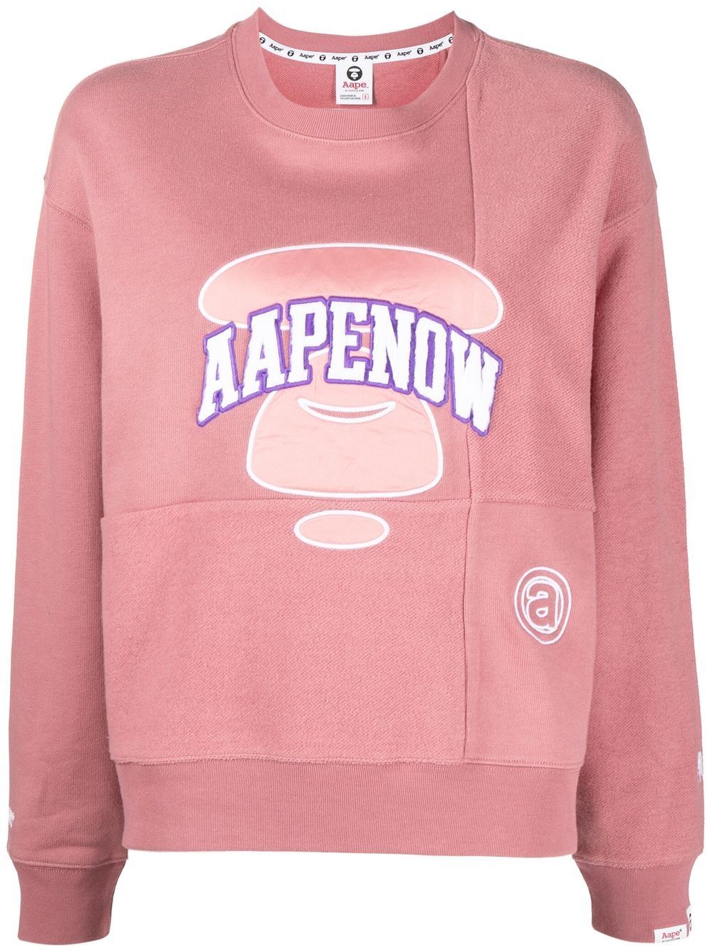 AAPE BY *A BATHING APE® embroidered-logo panelled sweatshirt - Pink von AAPE BY *A BATHING APE®