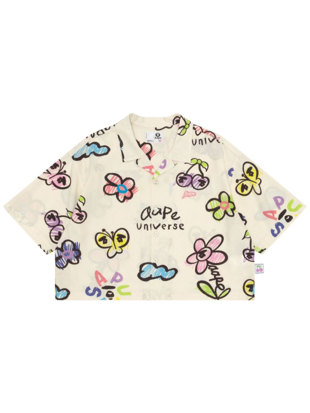 AAPE BY *A BATHING APE® logo-print button-up shirt - Neutrals von AAPE BY *A BATHING APE®