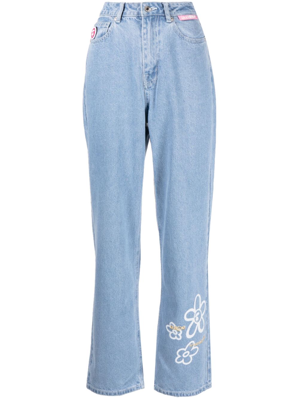 AAPE BY *A BATHING APE® floral-print straight-leg jeans - Blue von AAPE BY *A BATHING APE®