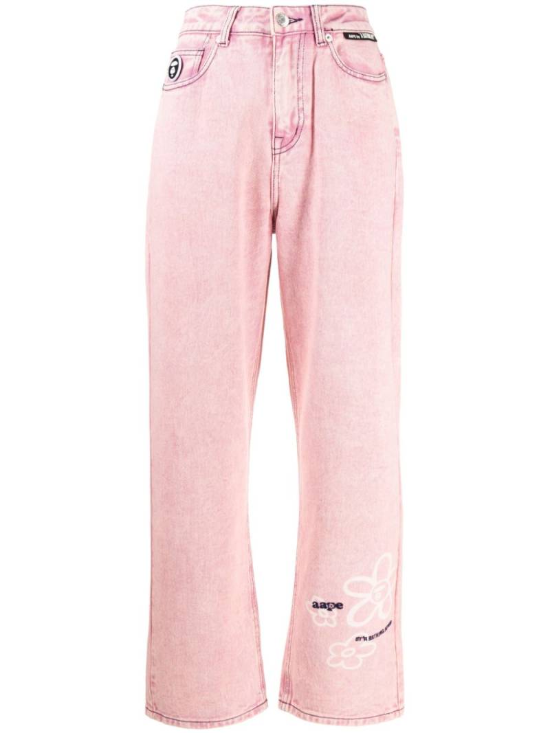 AAPE BY *A BATHING APE® floral-print straight-leg jeans - Pink von AAPE BY *A BATHING APE®