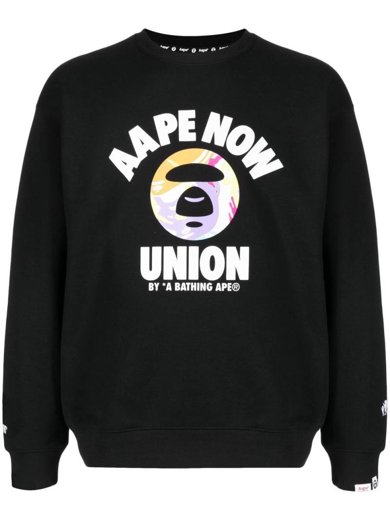 AAPE BY *A BATHING APE® graphic cotton-blend sweatshirt - Black von AAPE BY *A BATHING APE®